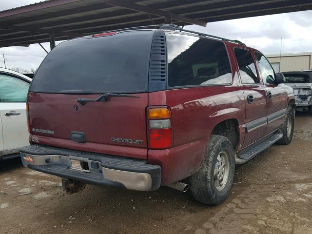 1GNFK16Z62J221946 - 2002 CHEVROLET SUBURBAN K MAROON photo 4