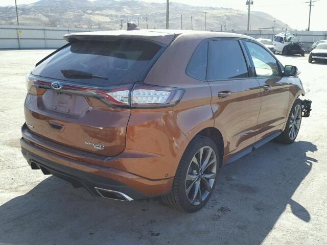 2FMPK4AP0HBC31420 - 2017 FORD EDGE SPORT ORANGE photo 4