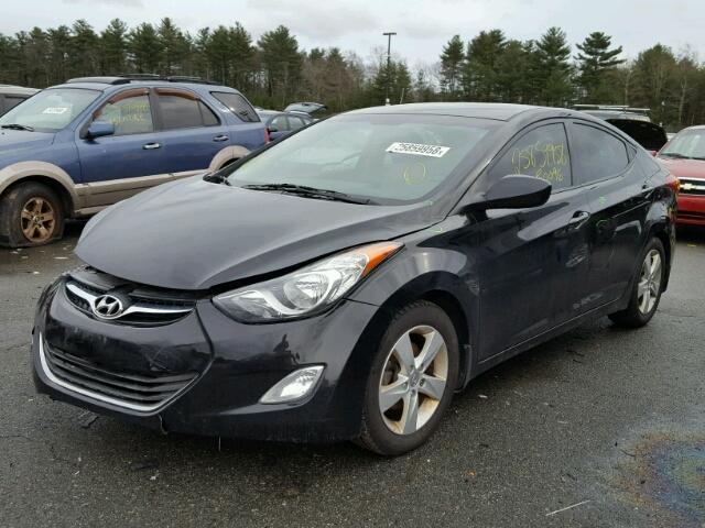 5NPDH4AE0DH421821 - 2013 HYUNDAI ELANTRA GL BLACK photo 2