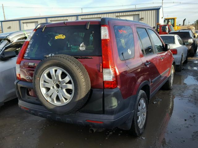 SHSRD78875U318875 - 2005 HONDA CR-V EX BURGUNDY photo 4