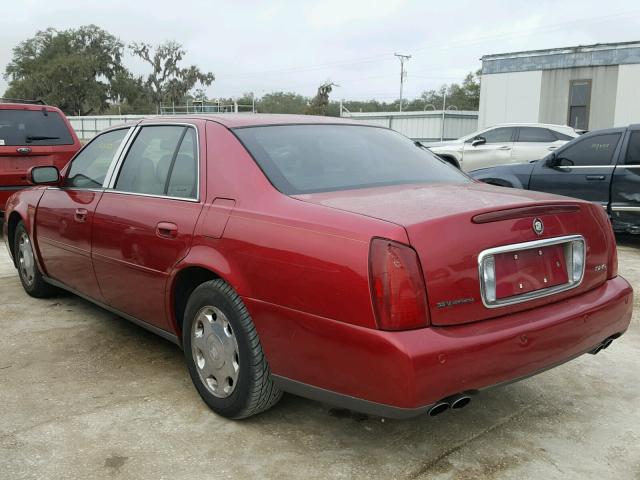 1G6KE57Y01U281085 - 2001 CADILLAC DEVILLE DH RED photo 3