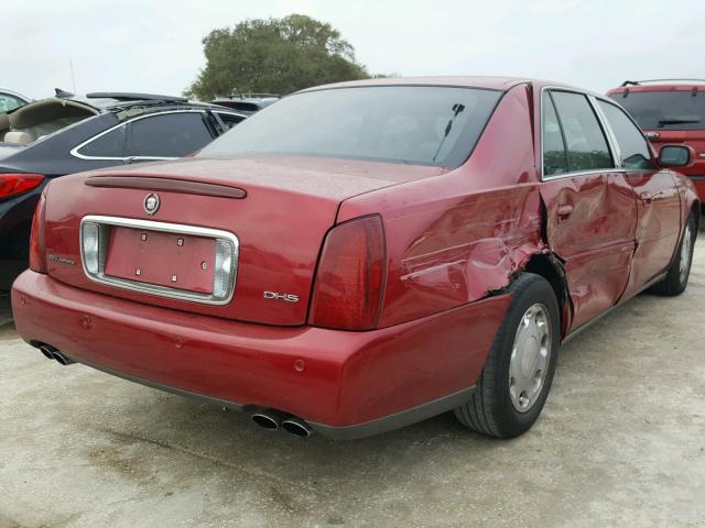 1G6KE57Y01U281085 - 2001 CADILLAC DEVILLE DH RED photo 4