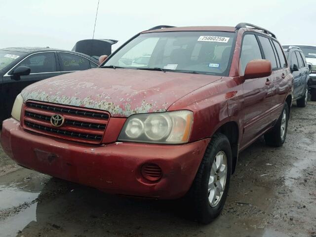 JTEGD21A310017118 - 2001 TOYOTA HIGHLANDER RED photo 2