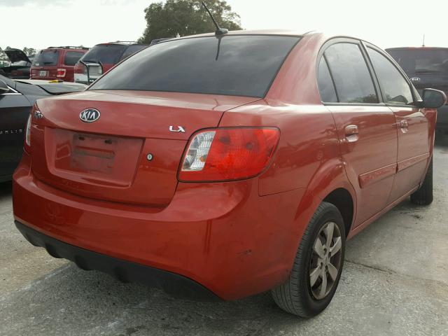 KNADH4A33A6641682 - 2010 KIA RIO LX ORANGE photo 4