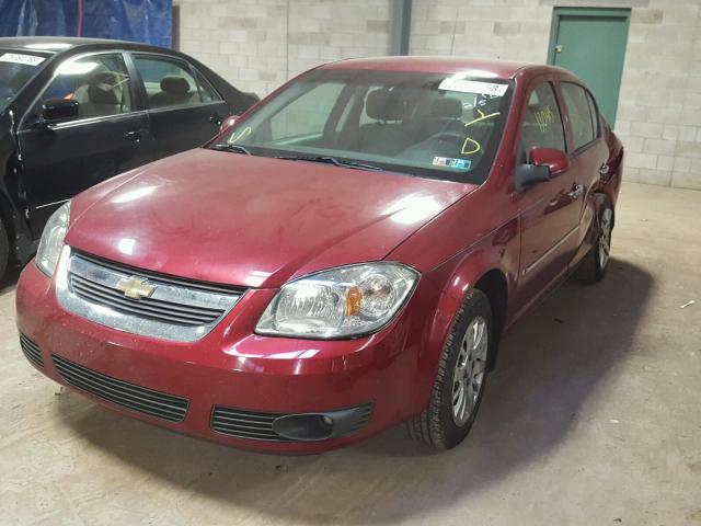 1G1AT58H997164959 - 2009 CHEVROLET COBALT LT RED photo 2