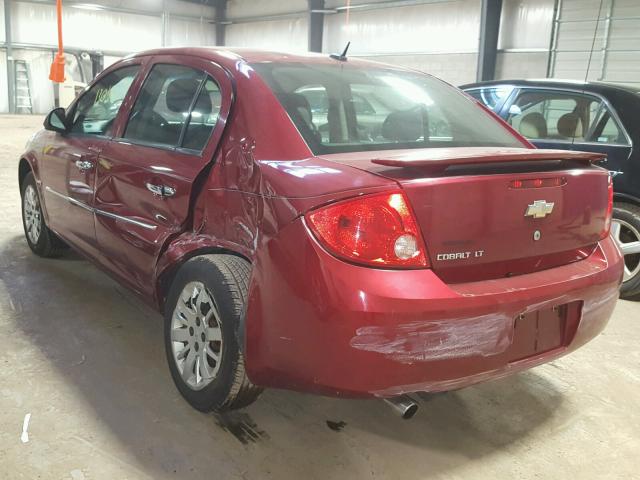 1G1AT58H997164959 - 2009 CHEVROLET COBALT LT RED photo 3