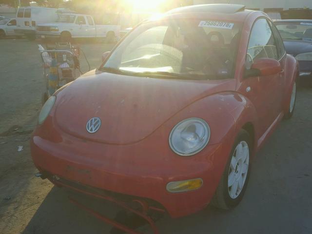 3VWCD21C31M408333 - 2001 VOLKSWAGEN NEW BEETLE RED photo 2