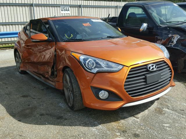 KMHTC6AE2DU154026 - 2013 HYUNDAI VELOSTER T ORANGE photo 1