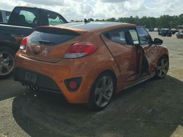 KMHTC6AE2DU154026 - 2013 HYUNDAI VELOSTER T ORANGE photo 4