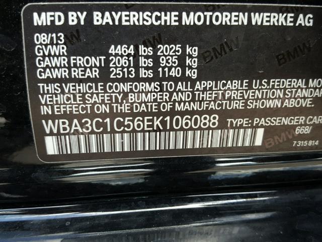 WBA3C1C56EK106088 - 2014 BMW 328 I SULE BLACK photo 10
