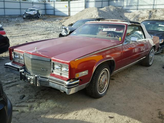 1G6AL6784EE630675 - 1984 CADILLAC ELDORADO B RED photo 2