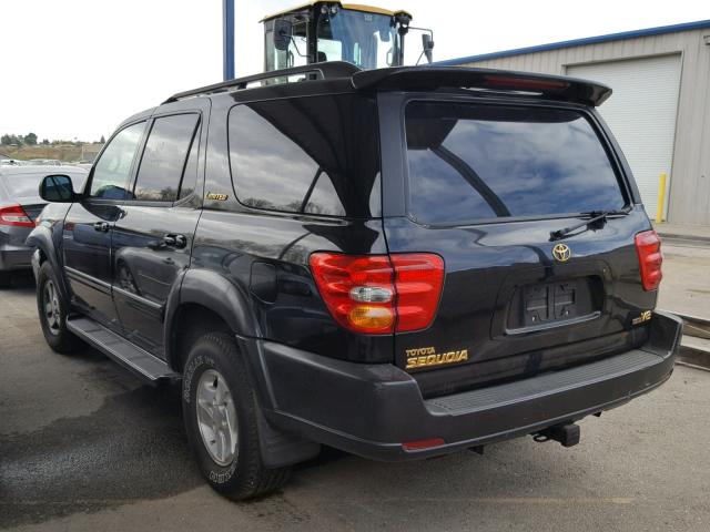 5TDZT38A12S130527 - 2002 TOYOTA SEQUOIA LI BLACK photo 3