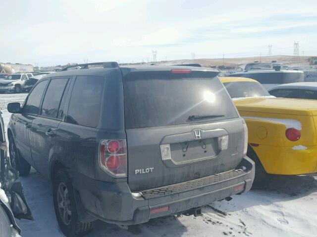 5FNYF28577B033375 - 2007 HONDA PILOT EXL GRAY photo 3