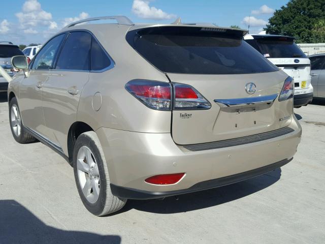 2T2BK1BA3DC221050 - 2013 LEXUS RX 350 BEIGE photo 3