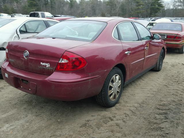 2G4WC532551348296 - 2005 BUICK LACROSSE C MAROON photo 4