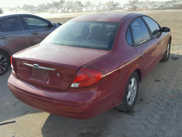 1FAFP53U22A165584 - 2002 FORD TAURUS SE RED photo 4