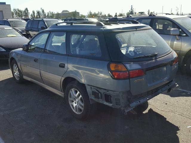 4S3BH665627636861 - 2002 SUBARU LEGACY OUT GREEN photo 3