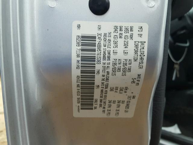 3C4FY48B05T615383 - 2005 CHRYSLER PT CRUISER SILVER photo 10