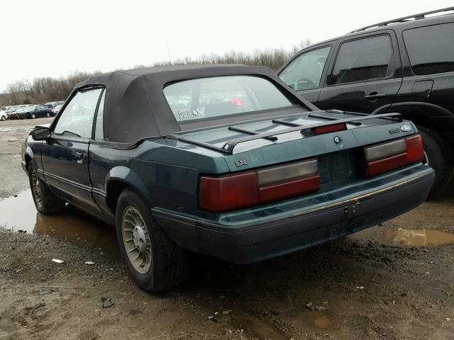 1FACP44M7MF187646 - 1991 FORD MUSTANG LX GREEN photo 3