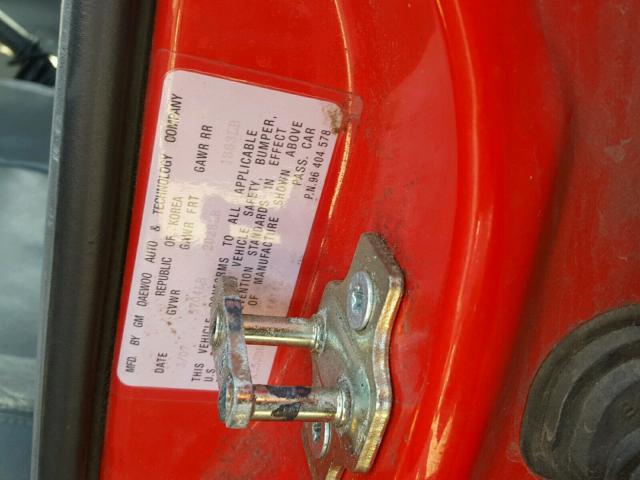 KL5JD66Z87K644142 - 2007 SUZUKI RENO BASE RED photo 10