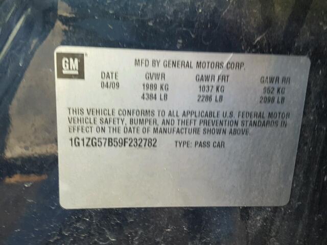 1G1ZG57B59F232782 - 2009 CHEVROLET MALIBU LS 蓝色 照片 10