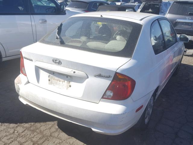 KMHCG35C83U272625 - 2003 HYUNDAI ACCENT GL WHITE photo 4