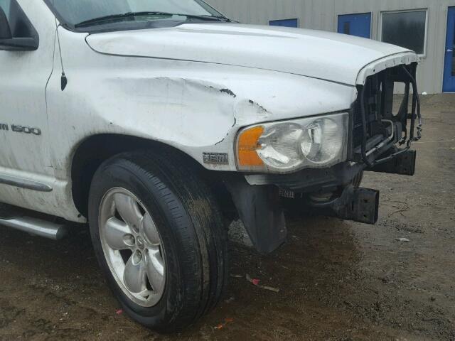 1D7HA18D85J637965 - 2005 DODGE RAM 1500 S WHITE photo 9