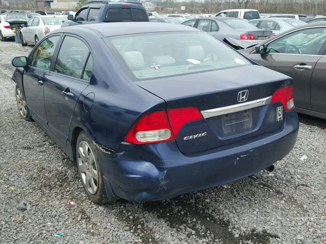 2HGFA16529H547054 - 2009 HONDA CIVIC LX BLUE photo 3