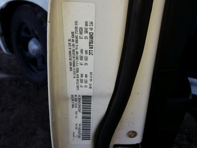 2B3KA43V39H523947 - 2009 DODGE CHARGER WHITE photo 10