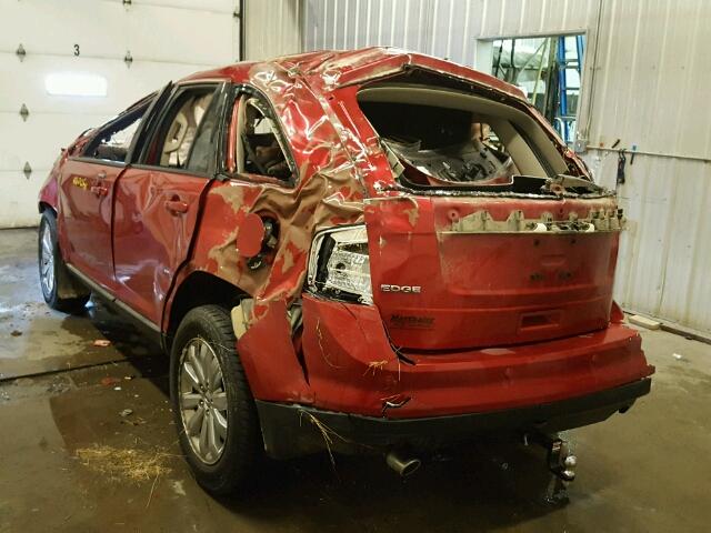 2FMDK4JC4ABA01451 - 2010 FORD EDGE SEL RED photo 3