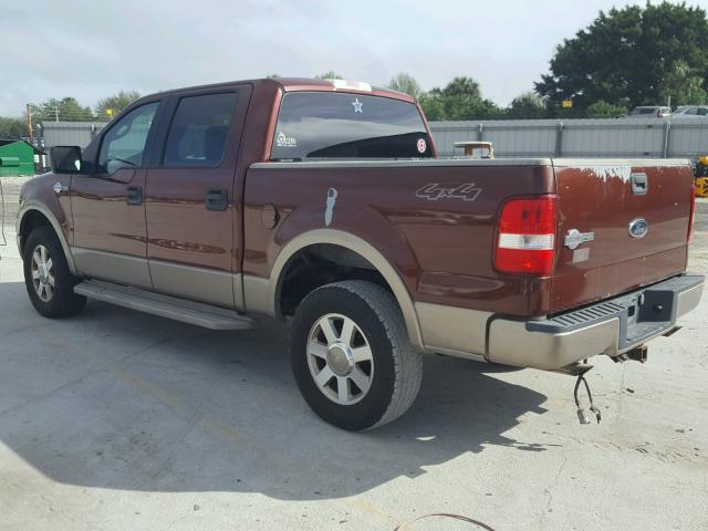 1FTPW14595KC17180 - 2005 FORD F150 SUPER MAROON photo 3