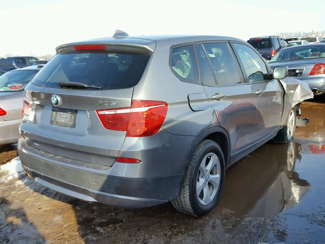 5UXWX5C5XCL722880 - 2012 BMW X3 XDRIVE2 GRAY photo 4