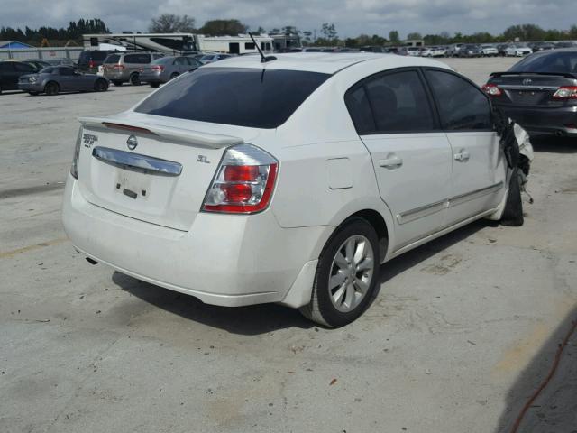 3N1AB6AP3CL767333 - 2012 NISSAN SENTRA 2.0 WHITE photo 4