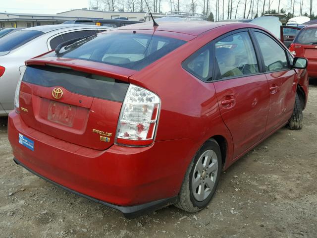 JTDKB20U967062126 - 2006 TOYOTA PRIUS RED photo 4