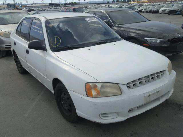 KMHCG45C02U392875 - 2002 HYUNDAI ACCENT GL WHITE photo 1