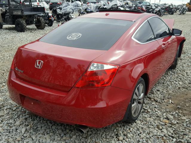 1HGCS12808A012284 - 2008 HONDA ACCORD EXL RED photo 4