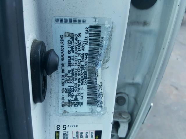 1NXBR30E26Z667449 - 2006 TOYOTA COROLLA CE WHITE photo 10