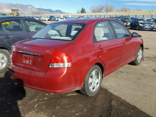 KNAFE221595627917 - 2009 KIA SPECTRA EX RED photo 4