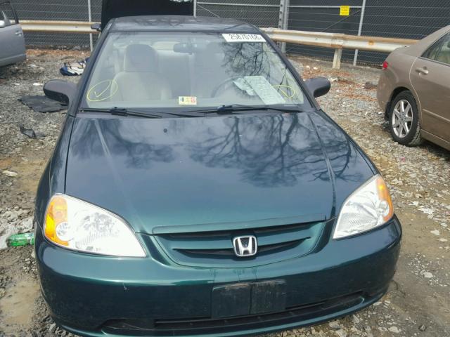 1HGEM21561L011716 - 2001 HONDA CIVIC LX GREEN photo 9