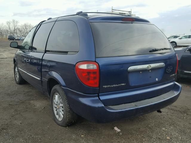 2C8GP64L21R297019 - 2001 CHRYSLER TOWN & COU BLUE photo 3