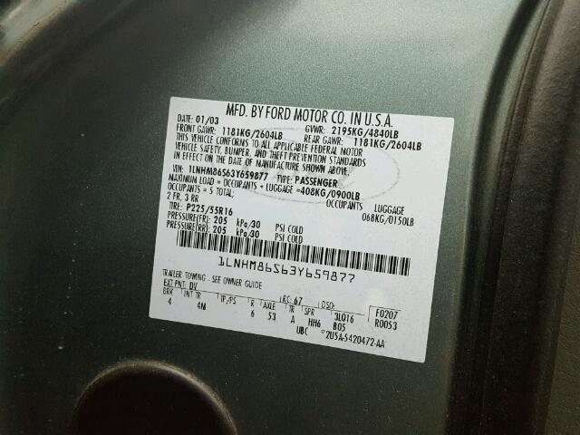 1LNHM86S63Y659877 - 2003 LINCOLN LS 绿色 照片 10