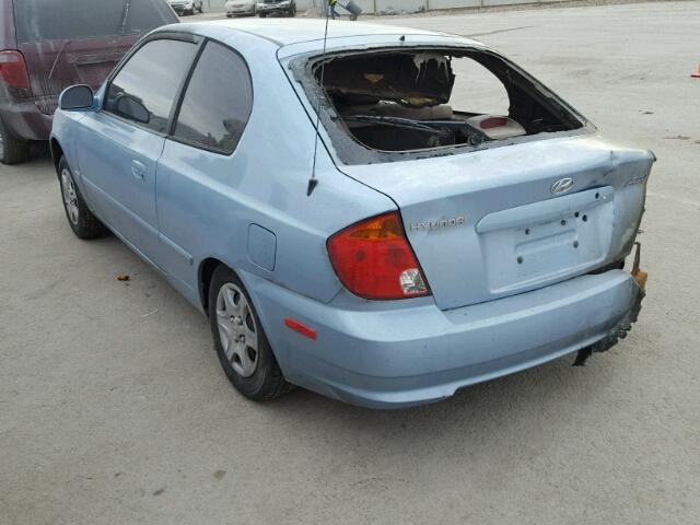 KMHCG35C75U358933 - 2005 HYUNDAI ACCENT GS BLUE photo 3