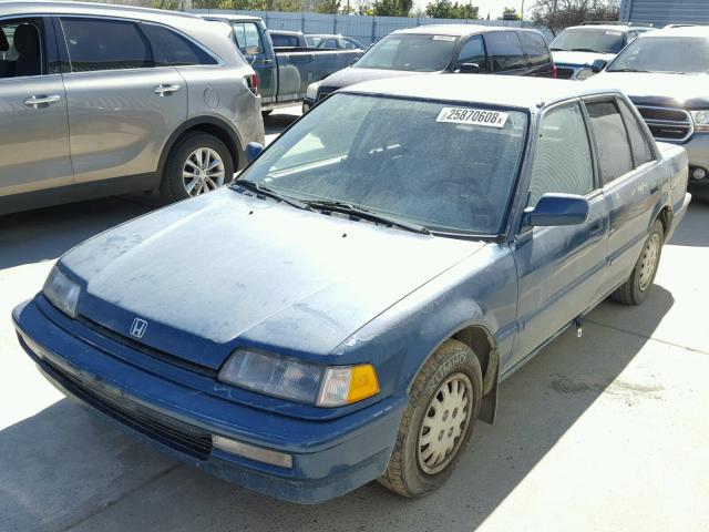 1HGED3657LL018840 - 1990 HONDA CIVIC LX BLUE photo 2