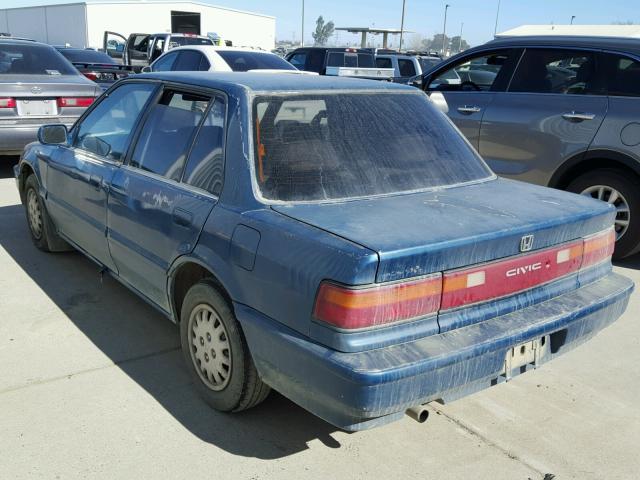 1HGED3657LL018840 - 1990 HONDA CIVIC LX BLUE photo 3