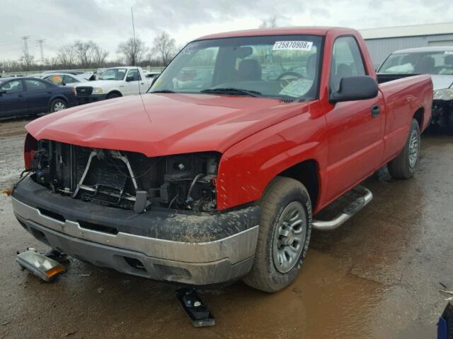 1GCEC14V85Z130183 - 2005 CHEVROLET SILVERADO RED photo 2