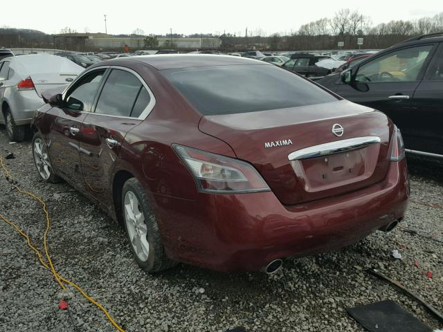 1N4AA5APXDC829985 - 2013 NISSAN MAXIMA S BURGUNDY photo 3