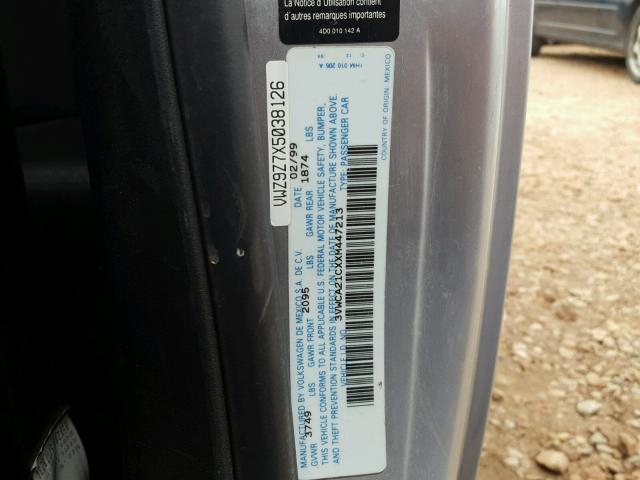 3VWCA21CXXM447213 - 1999 VOLKSWAGEN NEW BEETLE 银色 照片 10