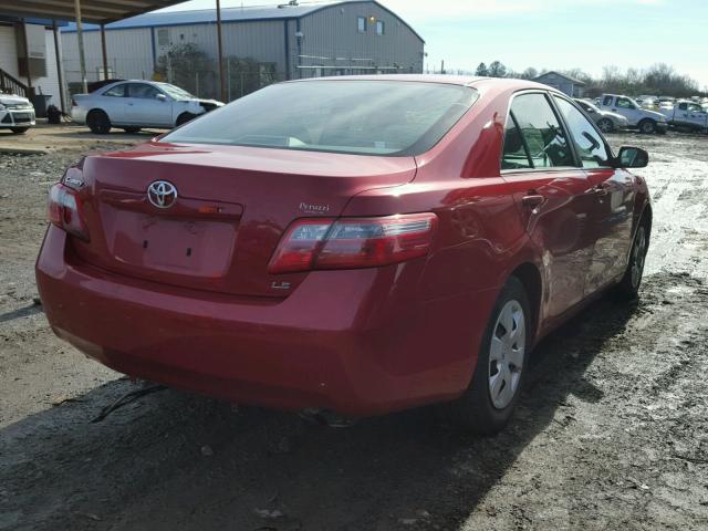 4T1BE46K89U390955 - 2009 TOYOTA CAMRY BASE RED photo 4