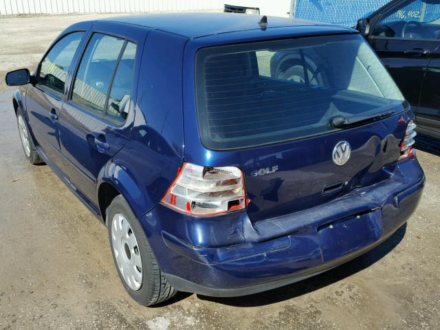 9BWFK61J434069968 - 2003 VOLKSWAGEN GOLF GL BLUE photo 3