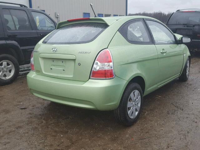 KMHCM36C69U118186 - 2009 HYUNDAI ACCENT GS GREEN photo 4